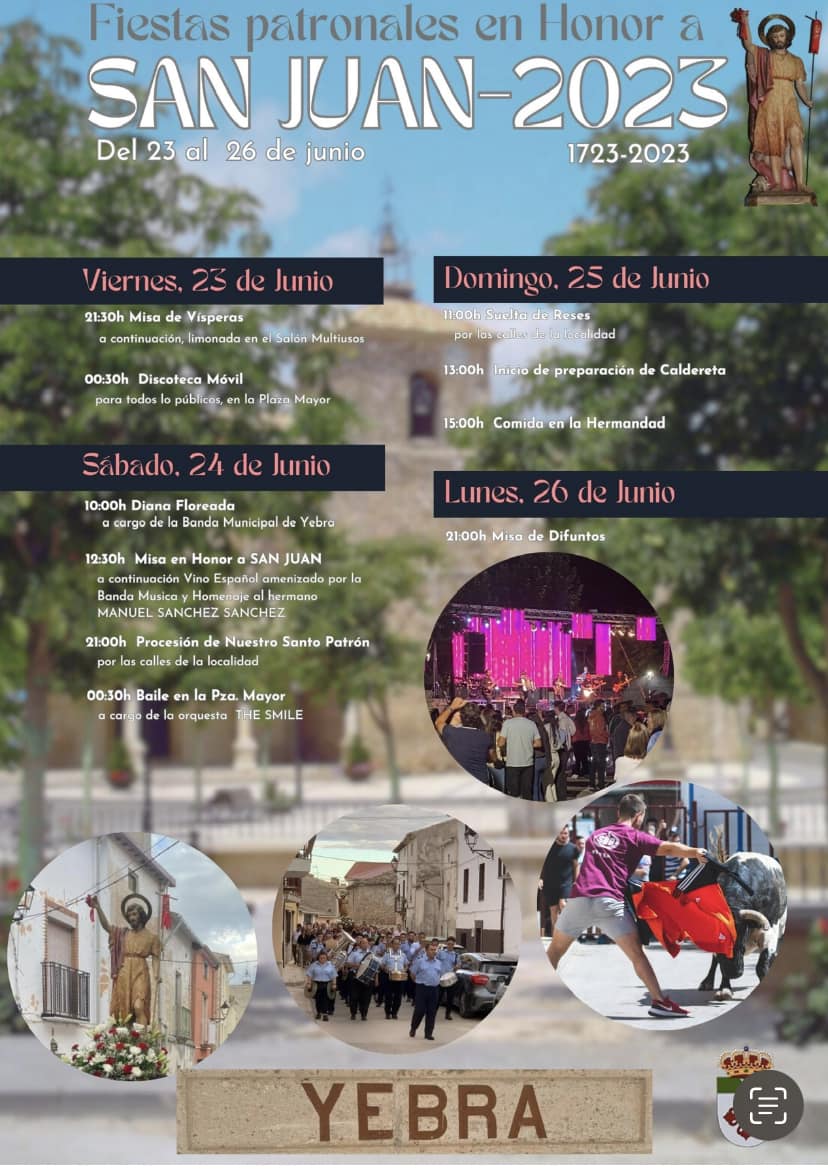 Fiestas patronales en honor a San Juan Bautista 2023 Yebra